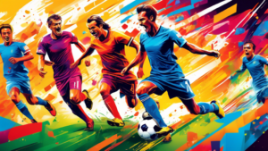 A vibrant and dynamic image depicting the latest soccer news, with players in action, breaking headlines, and enthusiastic fans.